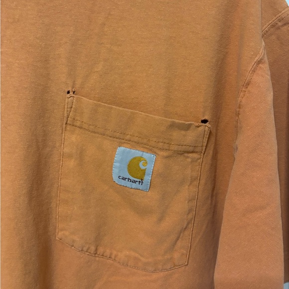 Carhartt Men's Distressed Orange T-Shirt - Picture 3 of 8